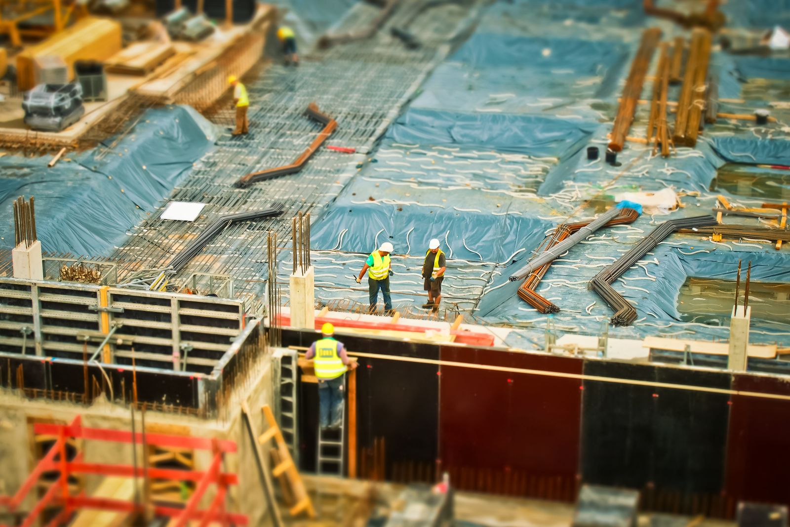 Construction crane on project site